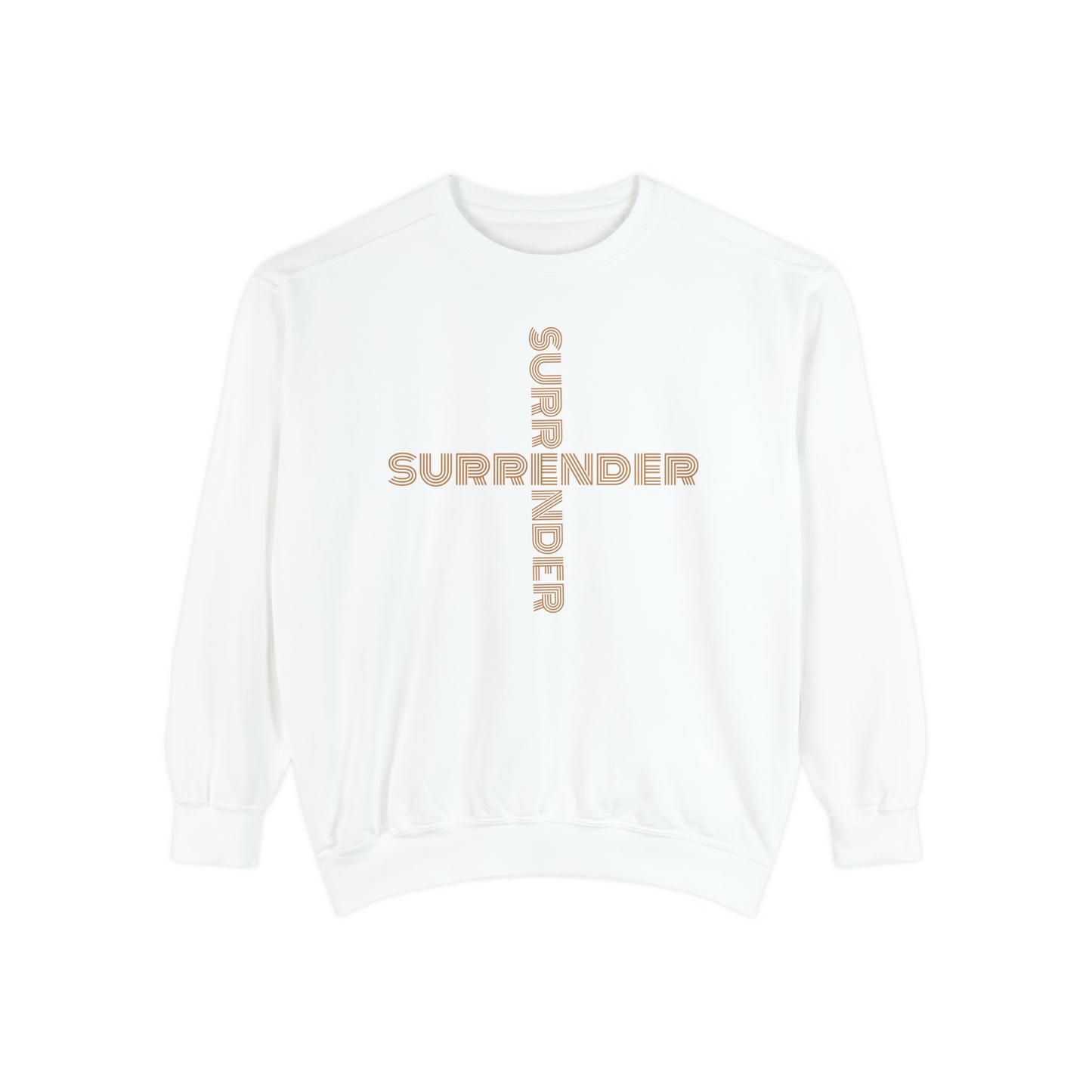 "CROSS + SURRENDER" Garment-Dyed Sweatshirt